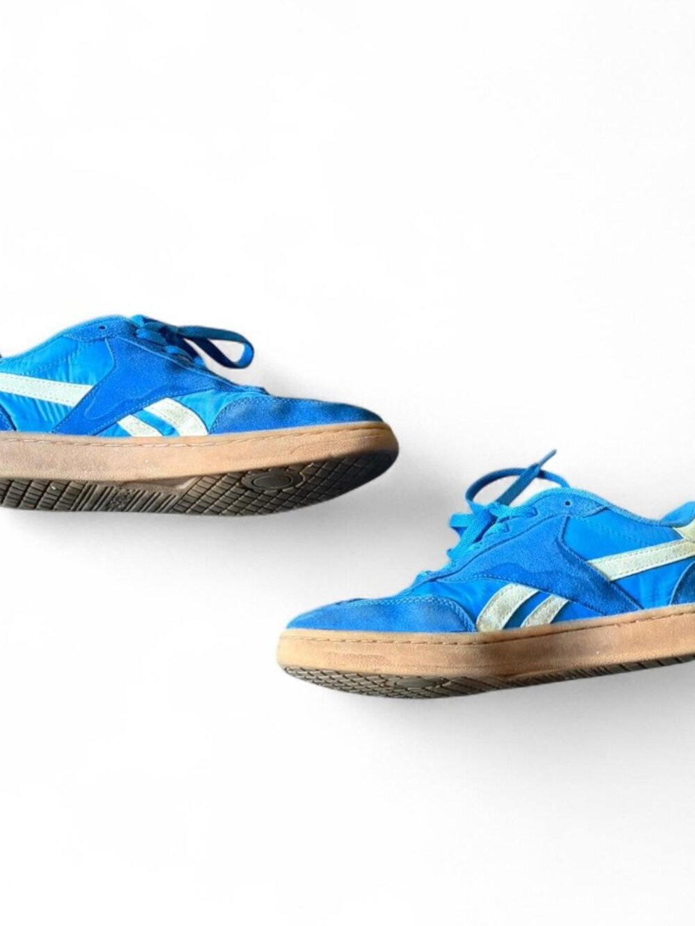 Reebok blue sneakers with white stripes   , size US 8.5    Vintage y2k 00s 2000s